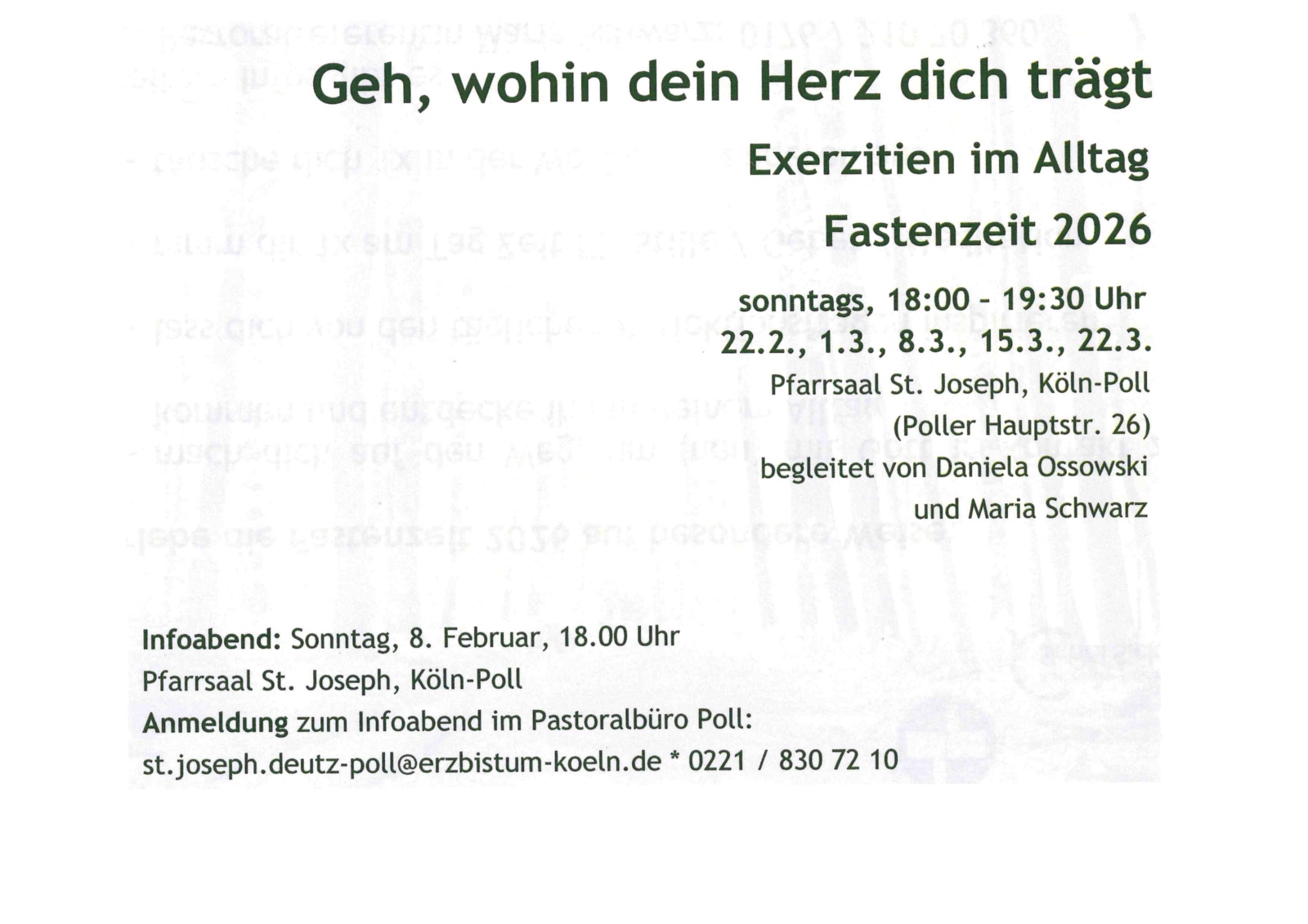 Exerzitien im Alltag Fastenzeit 2026