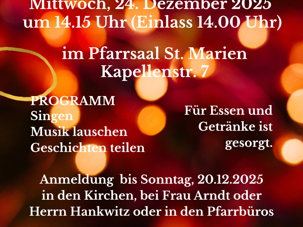 Heilig Abend gemeinsam Feiern