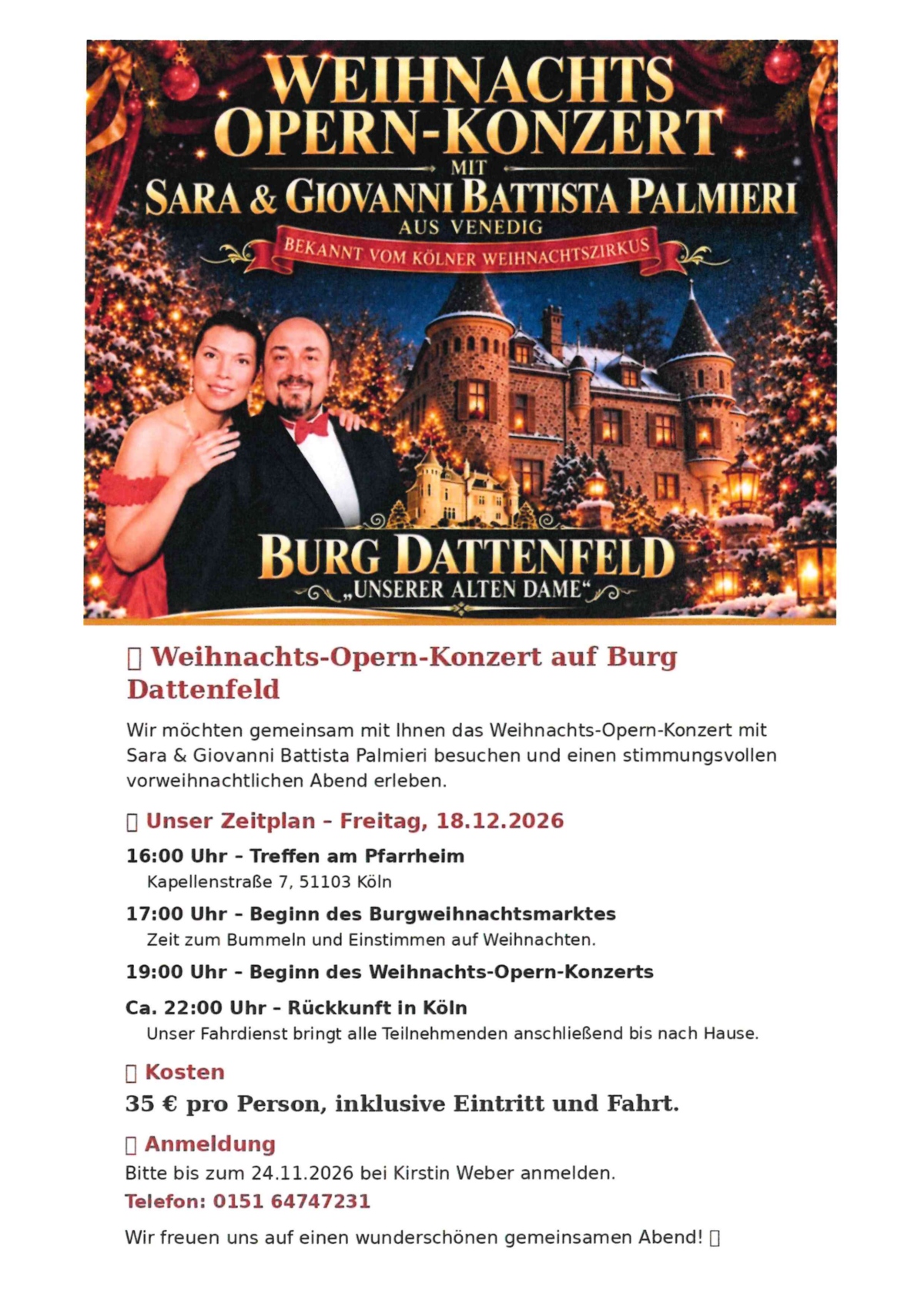Weihnachts-Opern-Konzert auf Burg Dattenfeld